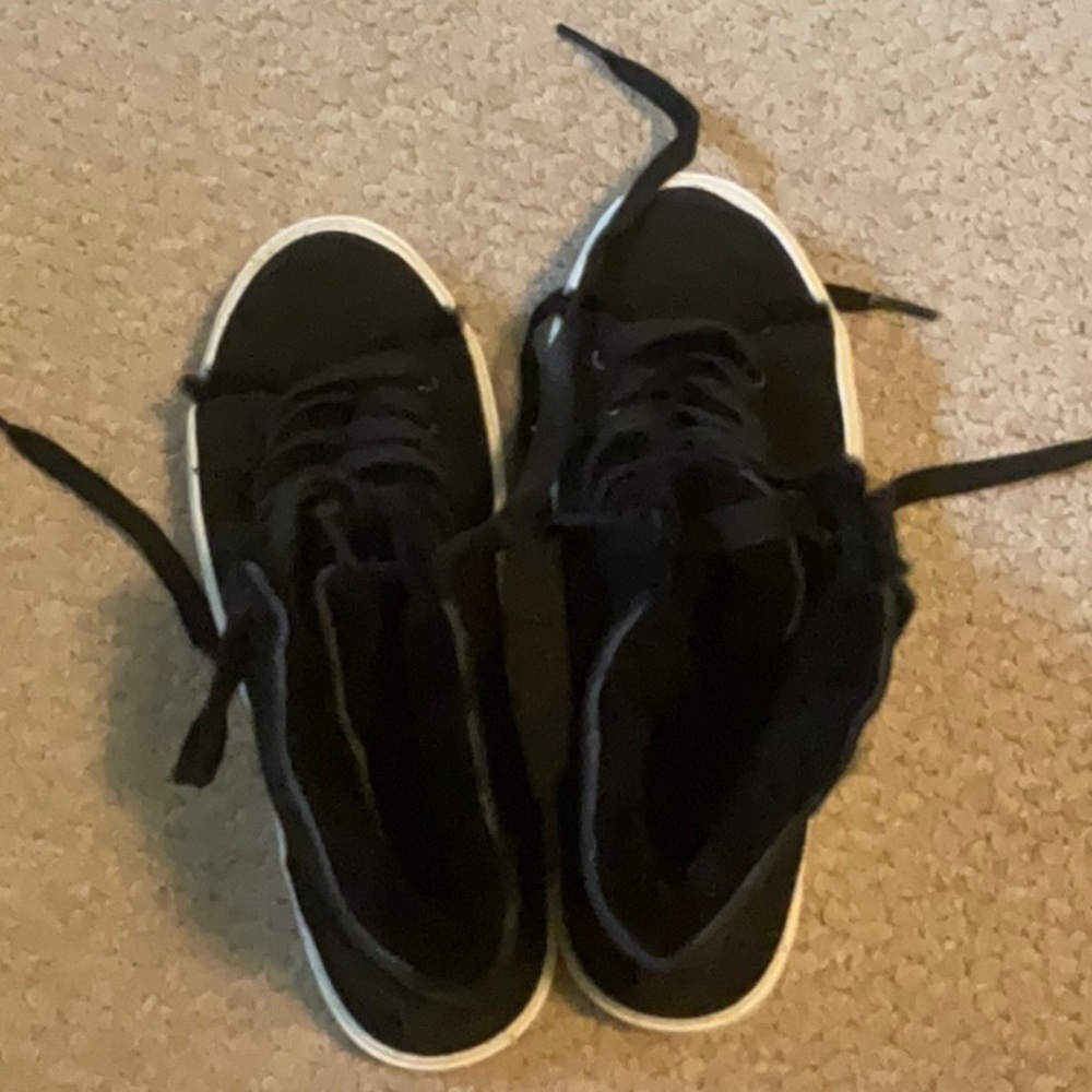 Used Uggs high top black suede platform sneakers Sz 5 1/2